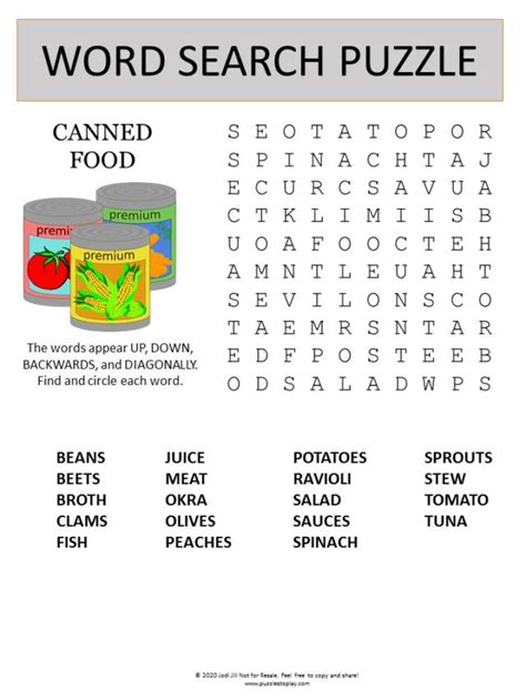 Food Word Search Puzzles - Puzzles to Play