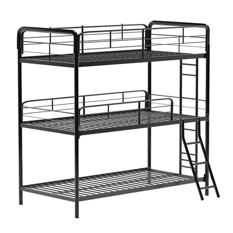 ASINMAK Triple Bunk Beds for Teens, Metal Full-over-Full Bunk Beds with