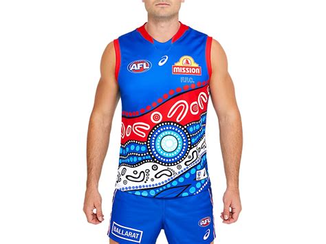 Western Bulldogs Indigenous Guernsey Men Electric Blue Mens Afl