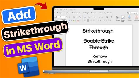 How To Add Strikethrough To Text In Ms Word Apply Double Strike Through To Text In Ms Word