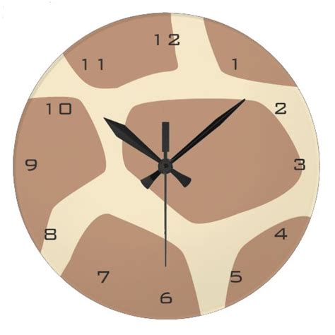 Modern giraffe pattern large clock | Zazzle.com