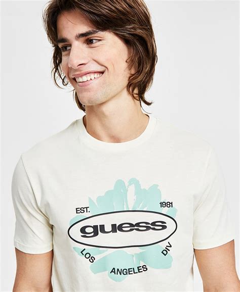 Guess Mens Eco La Floral Logo Graphic T Shirt Macys