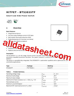 Bts Tf Datasheet Pdf Infineon Technologies Ag