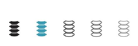 Body Spine Scan Icon Set Medical Backbone X Ray Vector Image