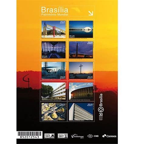 2017 Brasília Patrimônio Mundial Brazil Stamps