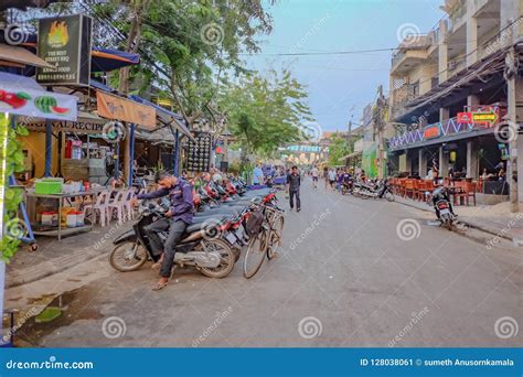 City Night Light Of Pub Street In Siem Reap Cambodia Editorial Photo