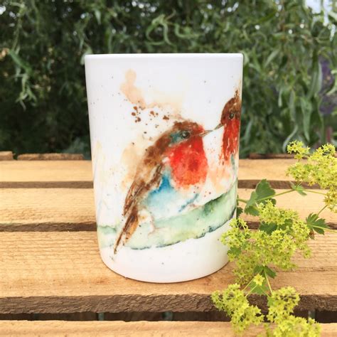 Robins Kiss Watercolour Bone China Mug Oz Oz Or Oz Etsy