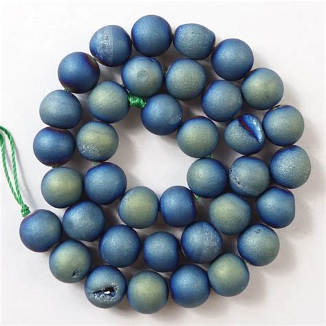 Free Shipping Strand Mm Metallic Blue Titanium Coated Natural