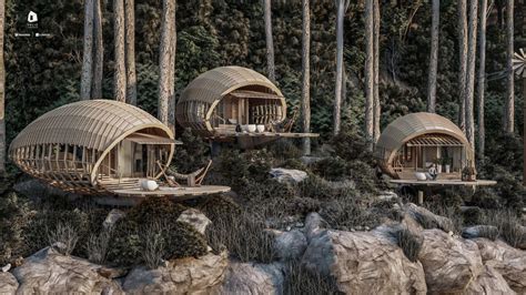 Cabins on the mountain by Veliz Arquitec|Visualization