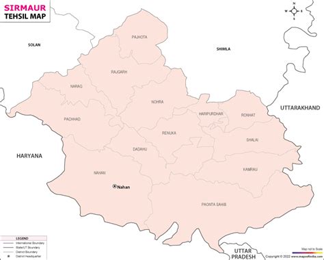 Sirmaur Tehsil Map List Of Tehsils In Sirmaur