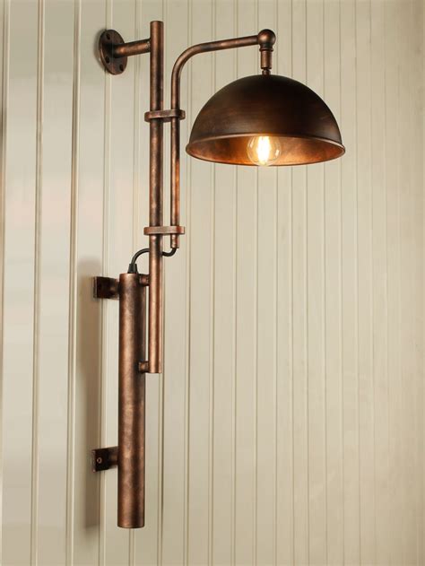 Industrial Bronze Wall Light With Pivot Shade Wall Lights Industrial