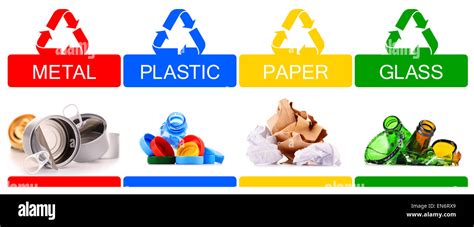 Recyclable Garbage Consisting Of Glass Plastic Metal And Paper Stock