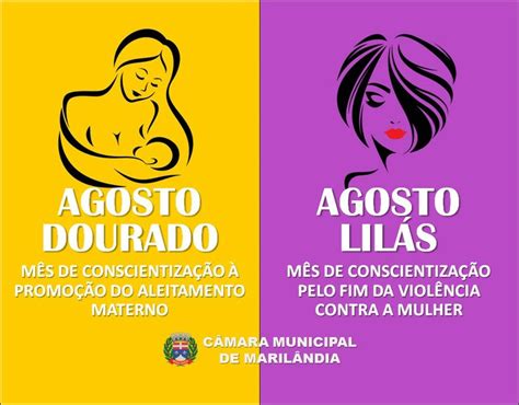 Campanha Agosto Dourado e Lilás Câmara Municipal de Marilândia