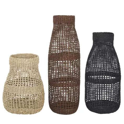 Vases En Fibre V G Tale Tress E Marron Noir Et Beige X H Maisons