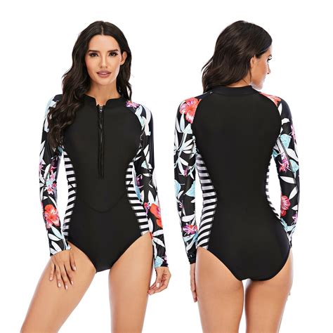 1-piece Swimsuits for Women Surfing Diving Rashguard Swimsuits Swimwear