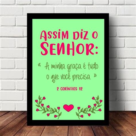 Quadro Decorativo Passagem Bíblica Frases Religiosas Elo7