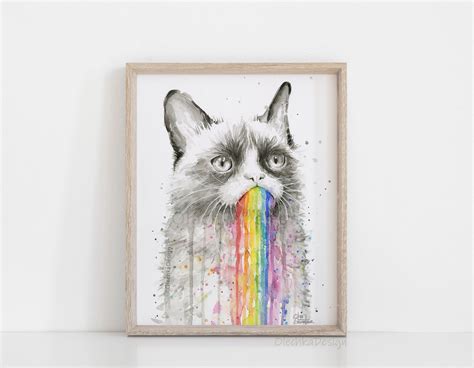 Funny Cat Art Grumpy Cat Grumpy Cat Art Grumpy Cat | Etsy