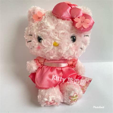 Kitty 旅遊趣 Hello Kitty 絨毛娃娃 絨毛玩偶 凱蒂貓 櫻花 粉色 收藏 蝦皮購物