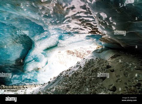 Zinal glacier cave in Switzerland Stock Photo - Alamy