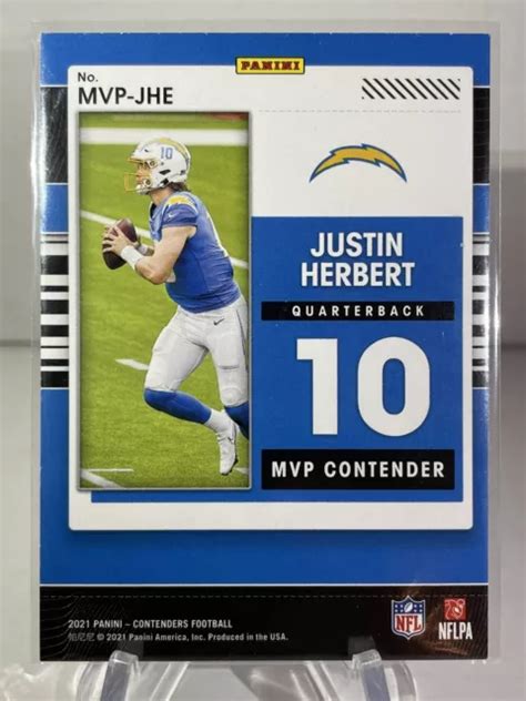 2021 PANINI CONTENDERS Justin Herbert Insert MVP MVP JHE Los Angeles