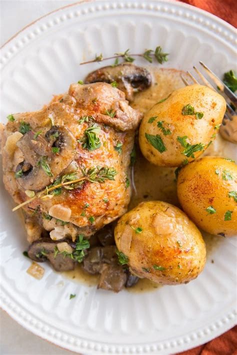 Crock Pot Creamy Mushroom Chicken With Potatoes The Roasted Root