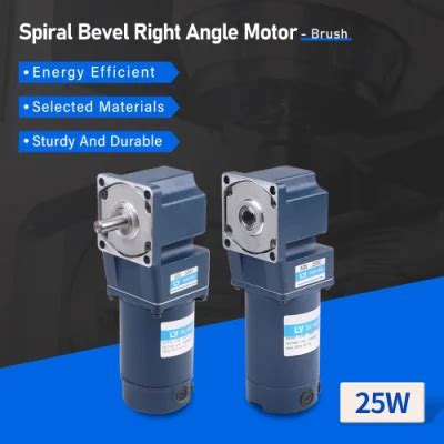 24V 25W Machine Spiral Bevel Right Angle DC Gear Motor China 24V 25W