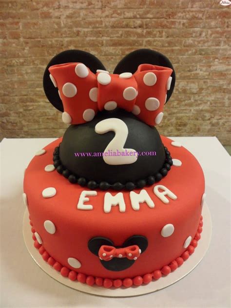 Pastel Tarta Fondant Personalizada Minnie Lazo Amelia Bakery