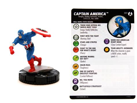 Heroclix 001 Captain America Avengers Forever Mtgandmorede