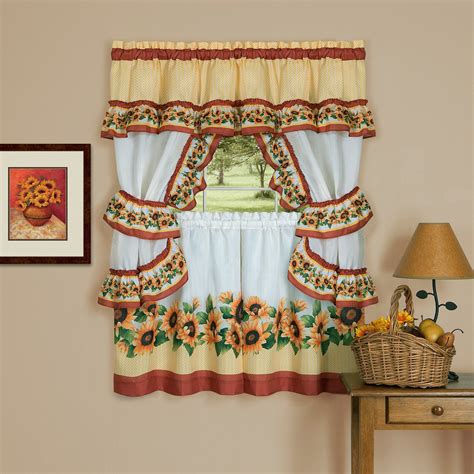 Best Ideas Sunflower Cottage Kitchen Curtain Tier And Valance Sets