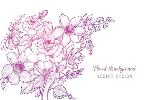 Fondo Floral Dibujo Decorativo Dibujado A Mano Vector Gratis