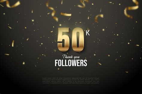 Premium Vector Thanks To K Followers With Falling Gold Numbers And