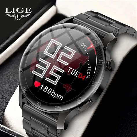 Lige Full Touch Smart Watches Men Hd Outdoor Sports Smartwatch Women Fitness Realtime Weather