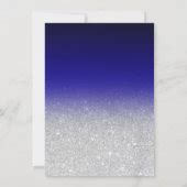 Modern Silver Glitter Ombre Blue Photo Sweet Invitation Zazzle