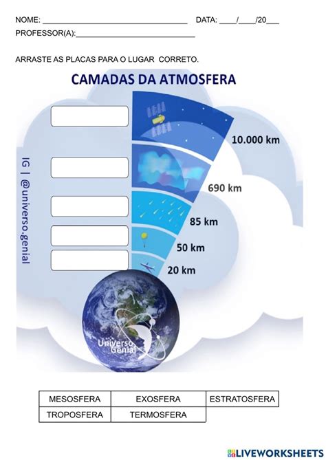 Camadas Da Atmosfera Para Completar - 7
