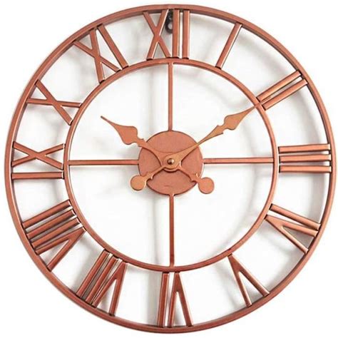 Horloge Murale Quartz Silencieuse Avec Chiffres Romains Sans Tic Tac