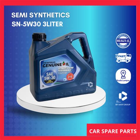 Perodua Semi Synthetic Engine Oil SAE 5W 30 3L Lazada