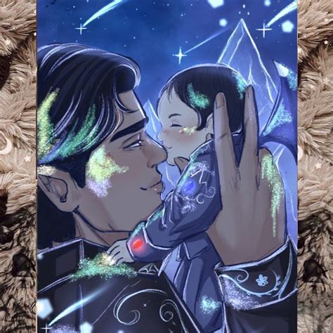 Feyre And Rhysand With Nyx Art Prints Etsy