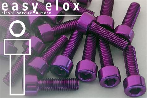 Alu Schrauben Violett M Zylinderkopf Din Iso