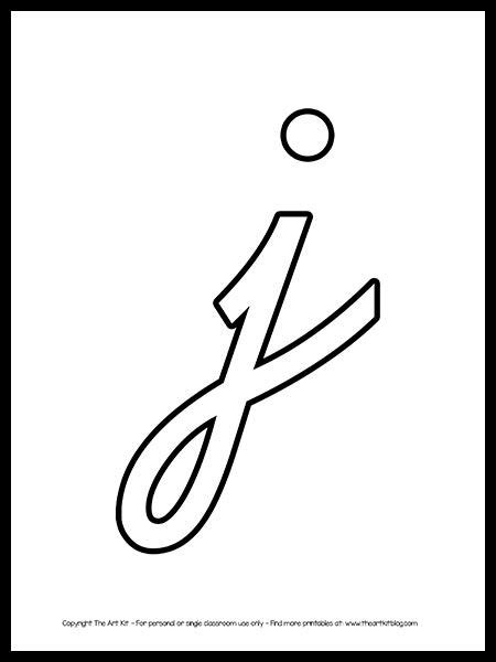 Lowercase Letter J Cursive Outline Printable Free Letter J Cursive Letters Alphabet Free