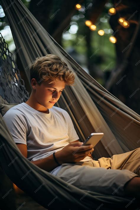 Premium AI Image | A Teenager Browsing Social Media on a Phone Bored