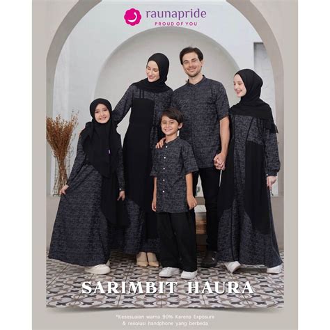 Jual Baju Couple Pasangan Haura Hitam Sarimbit Rauna Terbaru 2023 Baju Sarimbit Keluarga Gamis