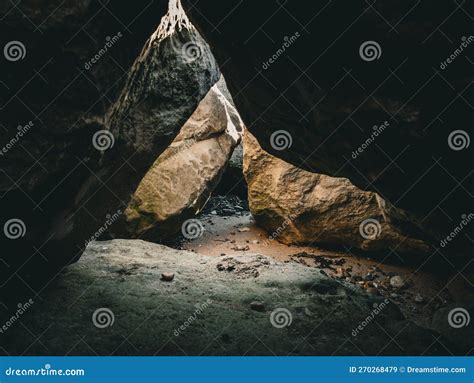 Large Cave Grotta Dell Uzzo In Zingaro Nature Reserve Sicily Italy