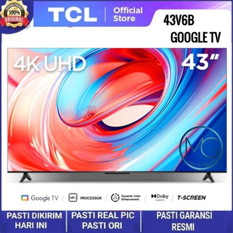 Promo TCL 43 Inch LED TV 43A28 Google TV 4K UHD HDR 10 Dimming Dolby