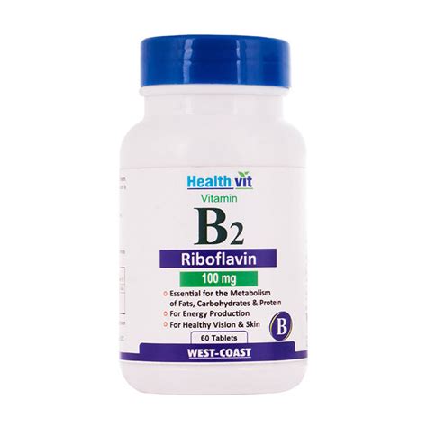 Buy Healthvit Vitamin B2 Riboflavin 100 Mg 60 Tablets Online At