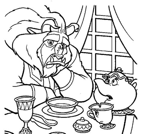 Beauty and the beast Coloring Pages - Coloringpages1001.com