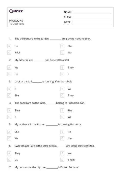 50 Pronouns Worksheets For 2nd Class On Quizizz Free And Printable Worksheets Library