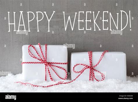 Two Ts With Snow Text Happy Weekend Stock Photo Alamy