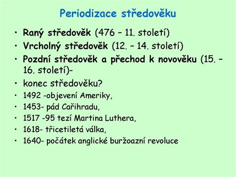 Středověk raný středověk stěhování národů ppt stáhnout