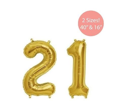 21 Number Balloon 21 Gold Balloon Gold 21 Jumbo Balloon Gold 21