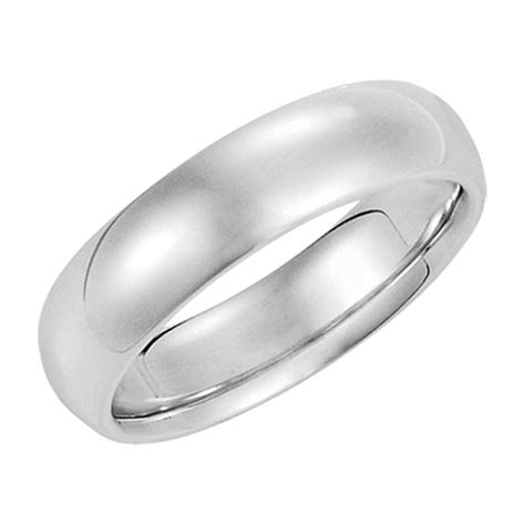 The Black Bow 5mm Domed Comfort Fit Wedding Band In 14k White Gold